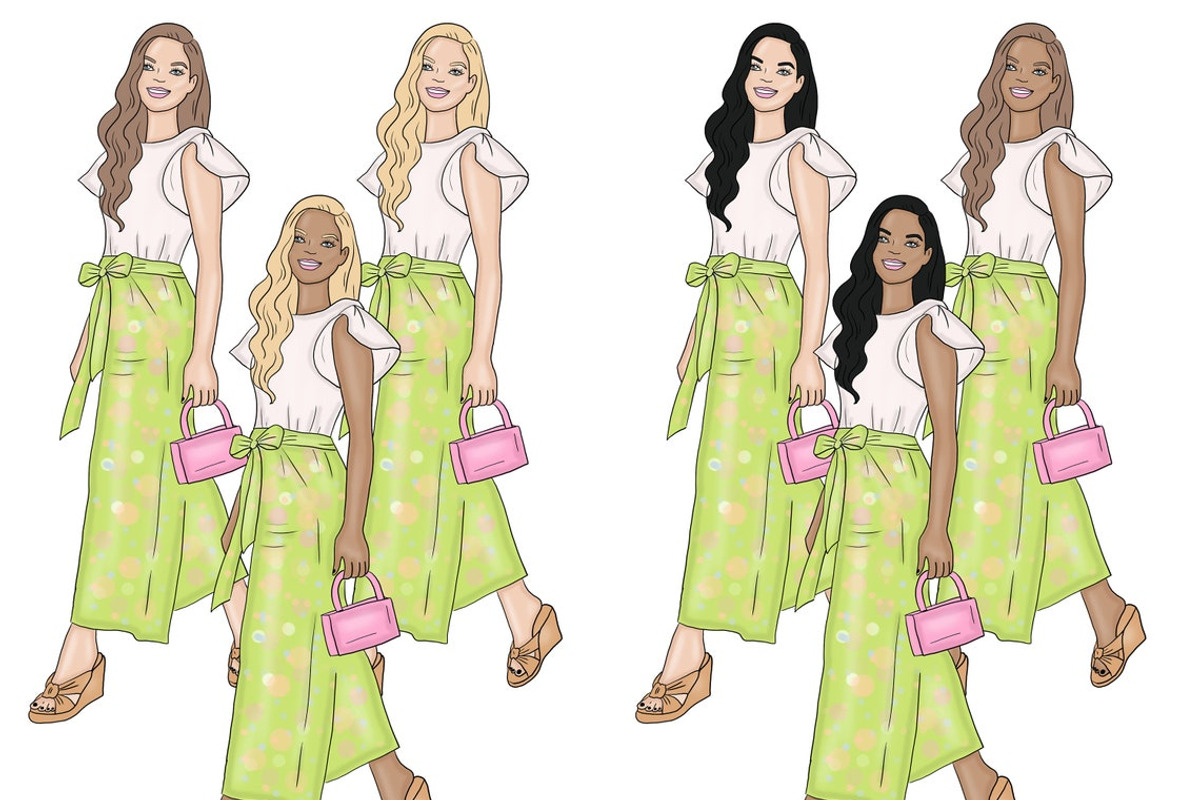 Summer In Paris Girls Clipart, a Person Illustration by GlamArtZhanna (Photo 2 of 4)