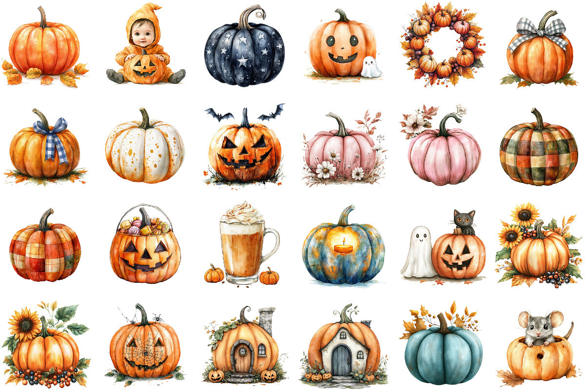 Pumpkin Clipart Fall Clipart Hallowe, an Illustration by Sublimation Artist (Photo 2 of 6)