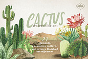 Cactus watercolor set, an Illustration by STUDIO CABINET (Thumbnail 1 of 5)