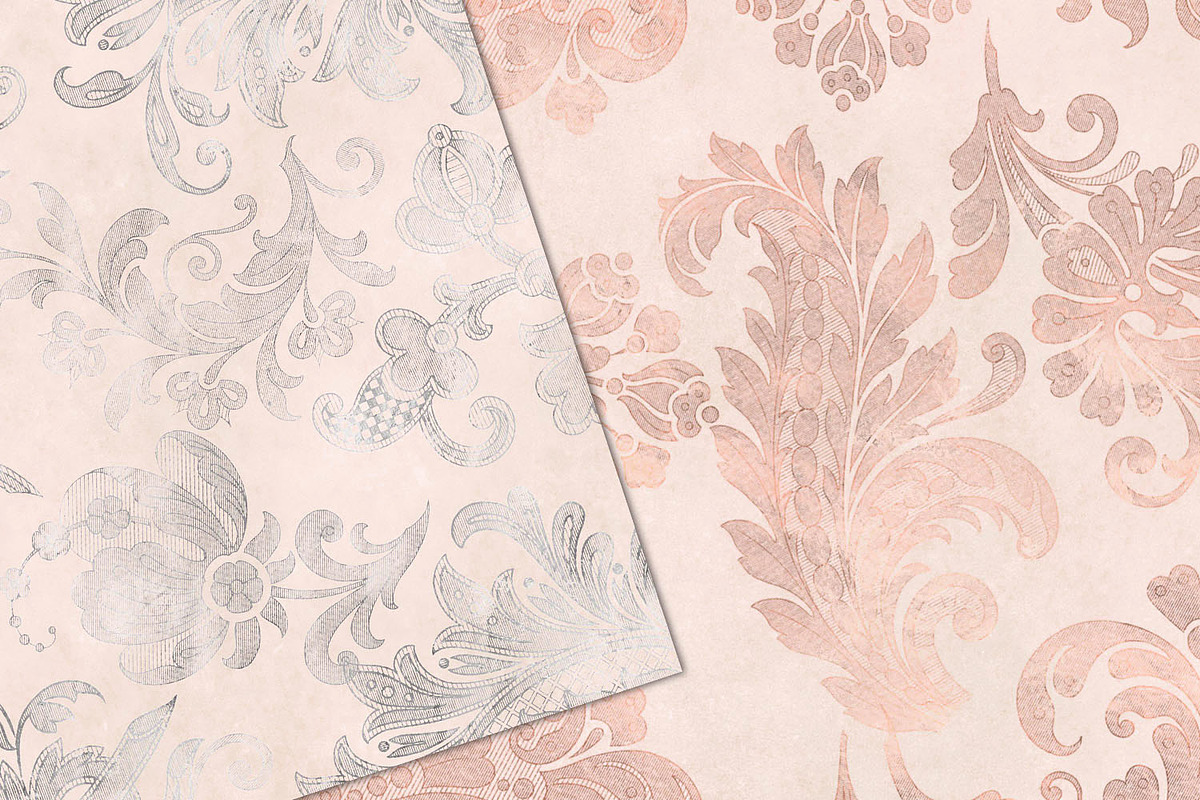Blush Floral Velvet Patterns, a Pattern Graphic by Digital Curio