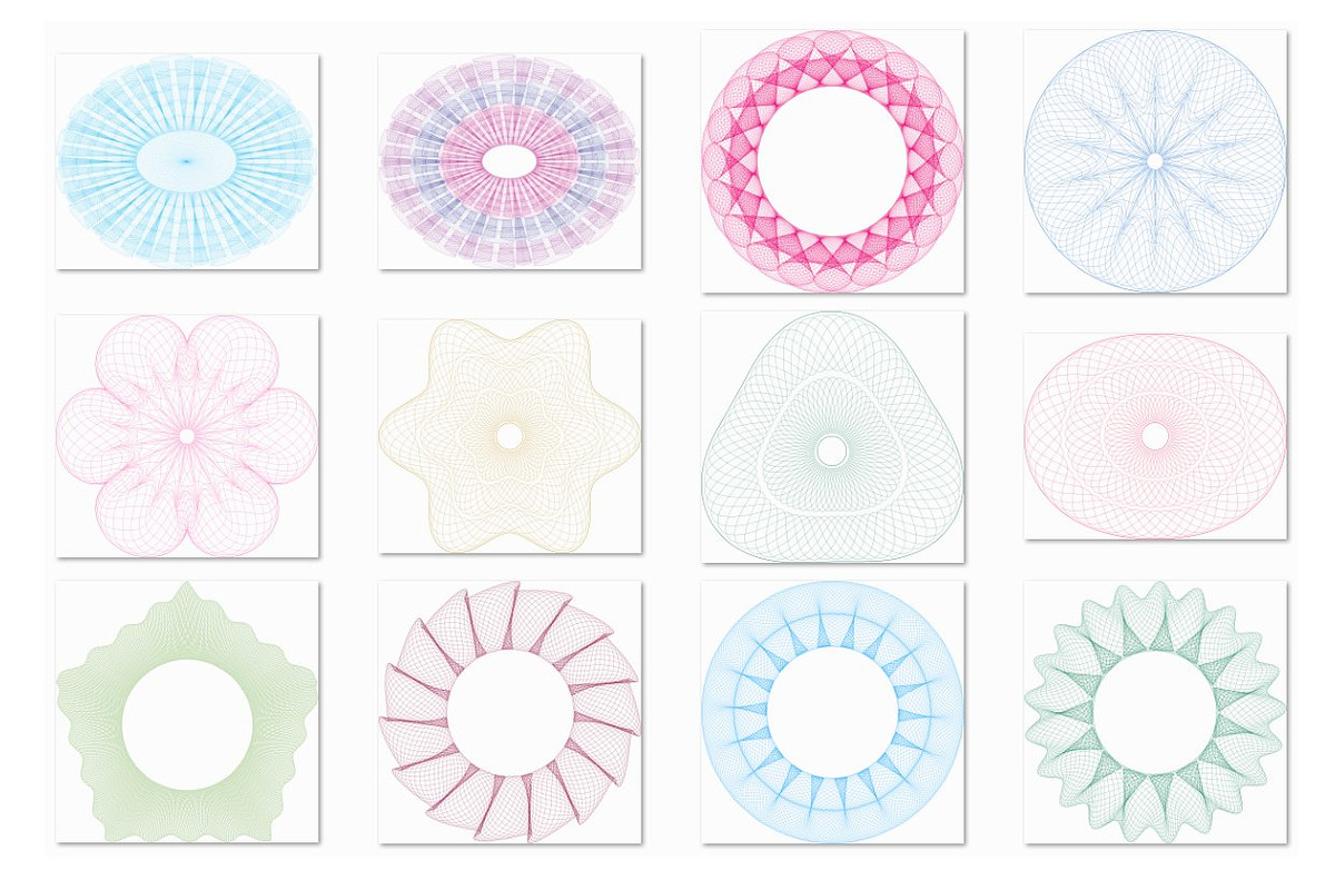 Guilloche Rosettes and Backgrounds, a Background Graphic by Kseniya-Omega (Photo 4 of 10)