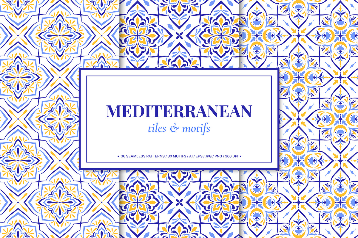 Mediterranean Style Tiles and Motifs, a Pattern Graphic by Vodoleyka (Photo 1 of 16)