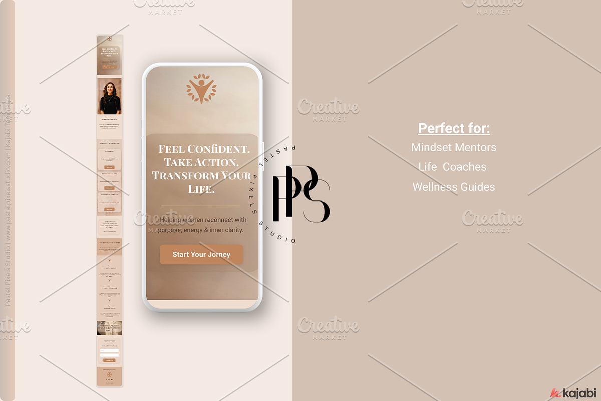 Life Coach Kajabi Page Template, a Landing Page Template by Pastel Pixels Studio (Photo 3 of 4)