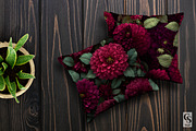 Burgundy Dahlia Flower Digital Paper, a Pattern Graphic by Creative Store (Thumbnail 5 of 5)
