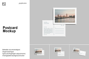 Postcard Mockup - Greeting Card, a Card Template by Graphiculon