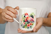 Watercolor Tropical Flamingos, an Animal Illustration by Vasmila (Thumbnail 8 of 9)