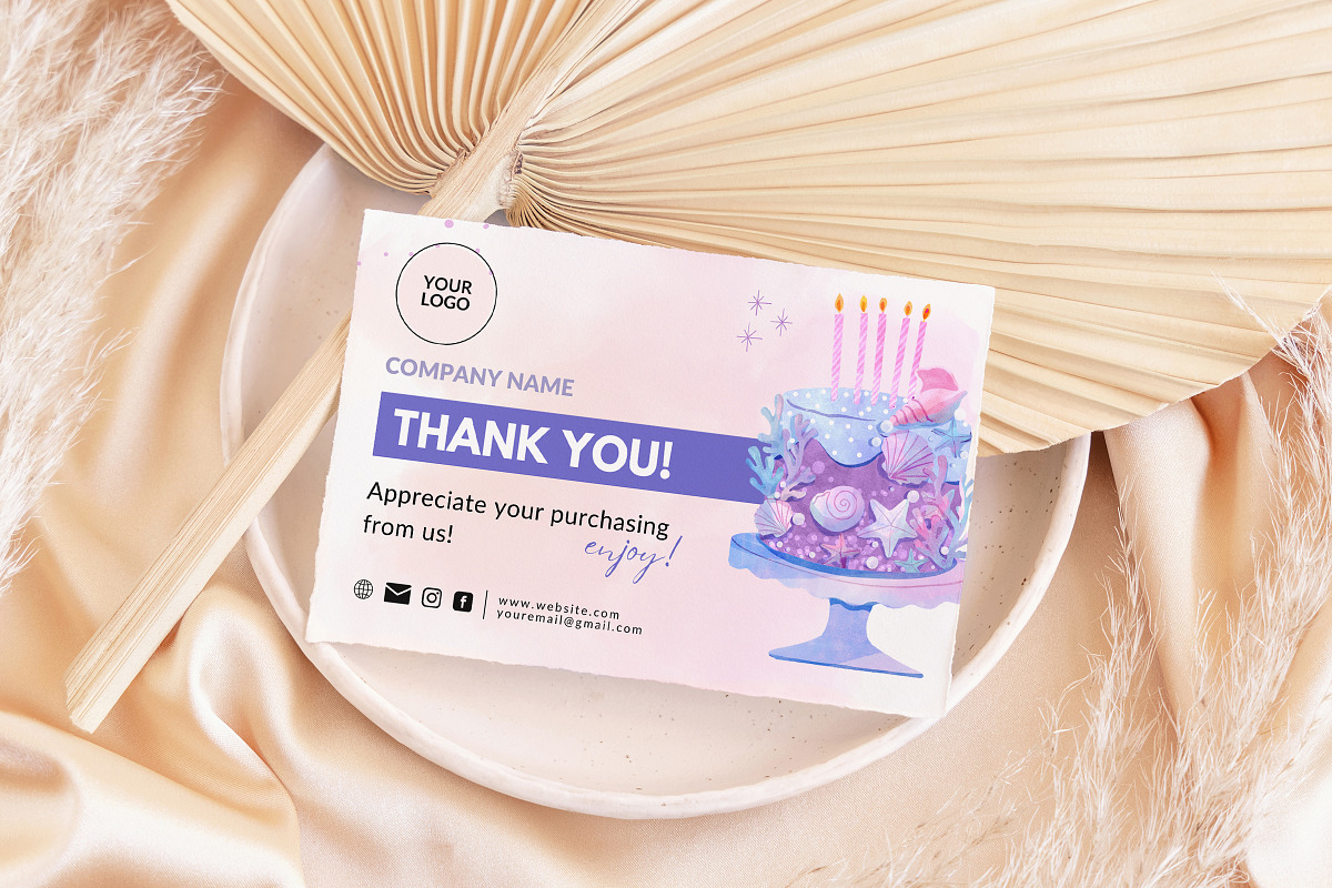 Cake Business Thank You Card, a Design Template by Snapybiz (Photo 9 of 9)
