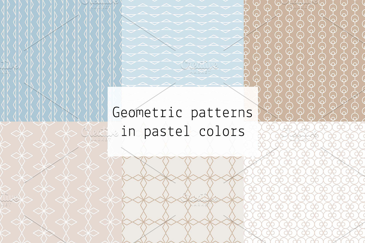 Geometric patterns in pastel colors, a Pattern Graphic by Lyolya Profitrolya (Photo 1 of 7)