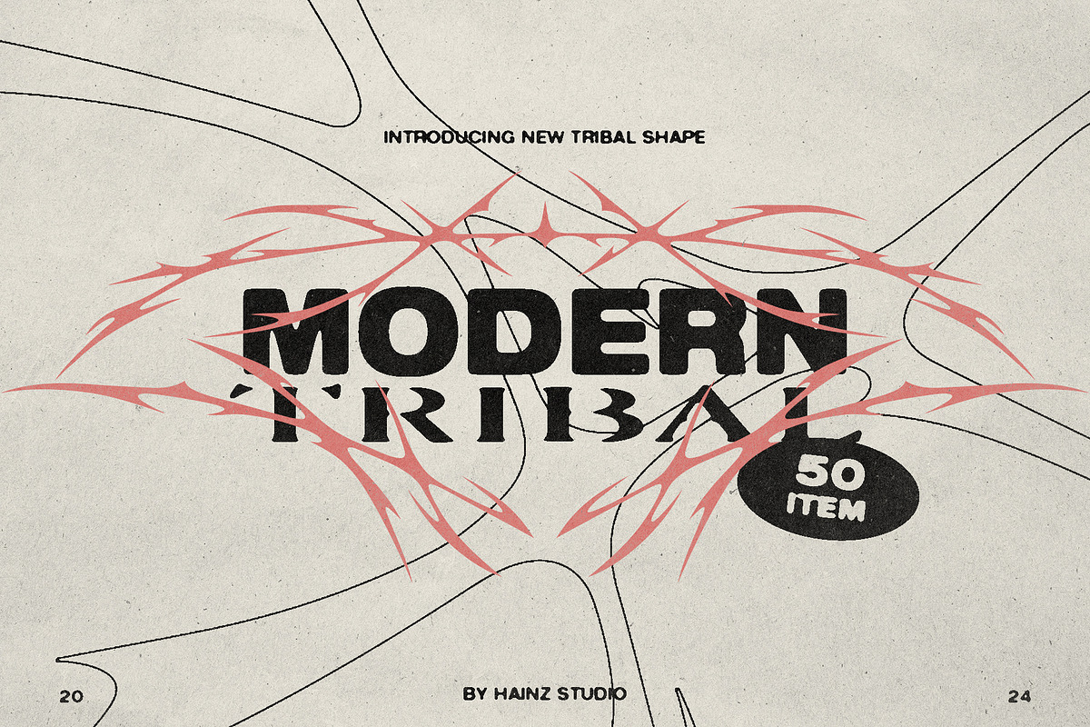 Modern Tribal Vector Shape - 50 Item, an Object Graphic by Hainz Studio (Photo 1 of 12)