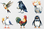 Funny Birds Collection Clipart, an Animal Illustration by DreamCafeArt (Thumbnail 2 of 7)