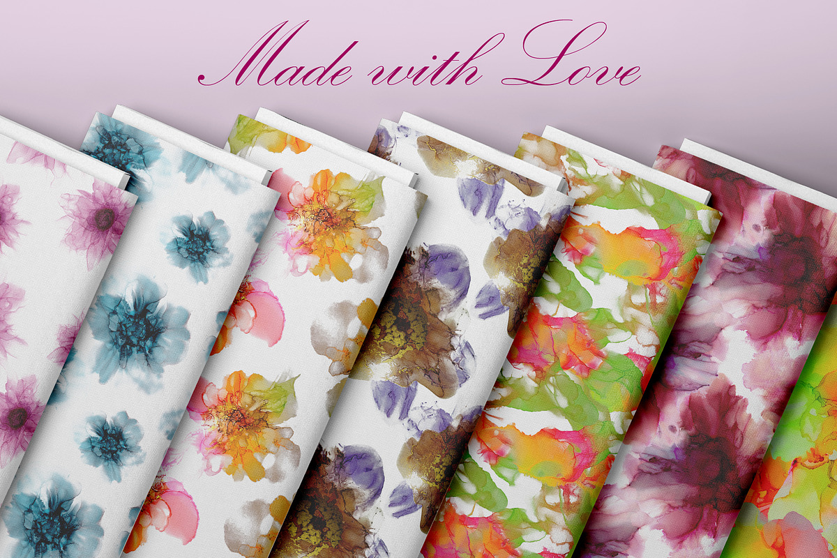 Flowers fluid art set 5., a Pattern Graphic by Digital illustration shop (Photo 4 of 5)