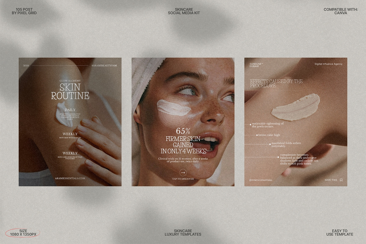 Elegant Skincare Canva Post Kit preview 6