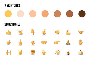 3D Hand Gestures Emoji Set