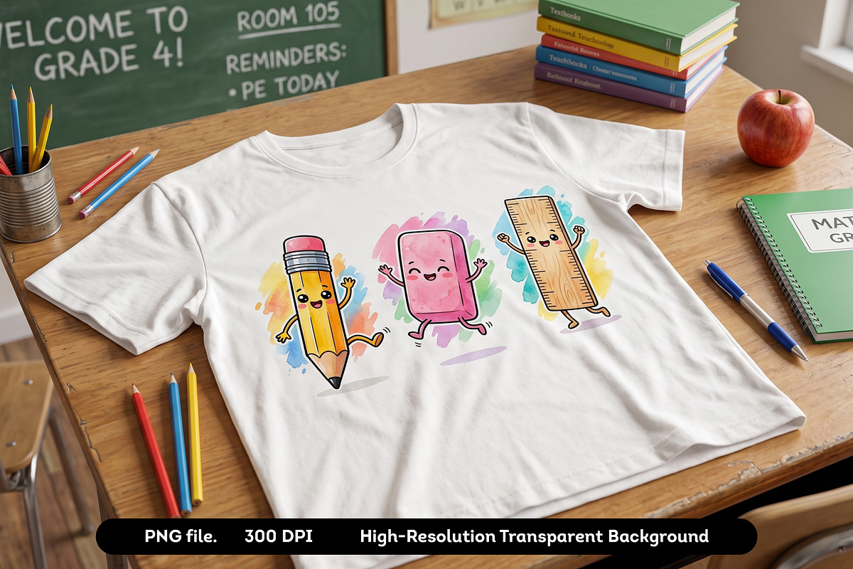 Back to School Cartoon Supplies PNG, an Education Illustration by zahidhossainalif (Photo 2 of 4)