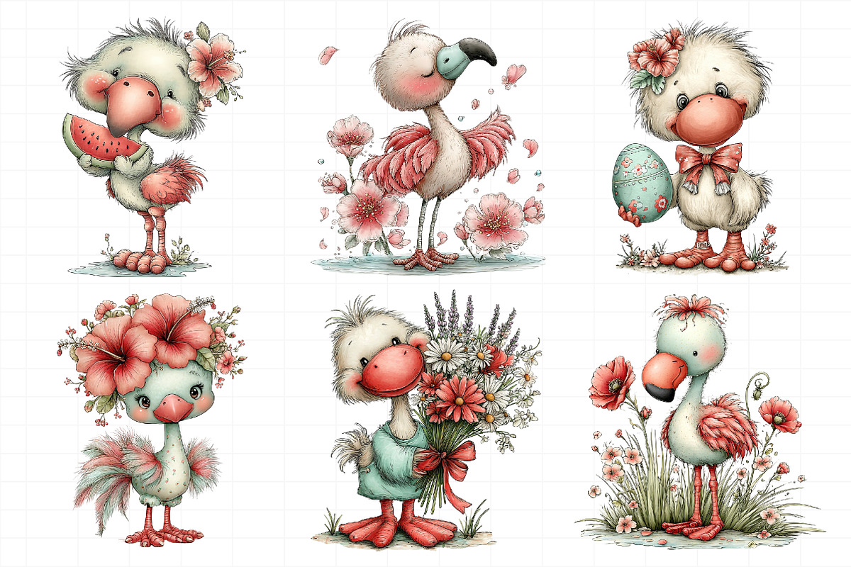 Whimsical Summer Flamingo Clipart PN, an Illustration by Daily.Designs (Photo 4 of 8)