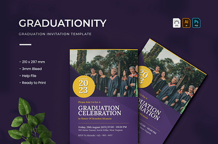 Graduationity - Invitation, a Design Template by VUNIRA