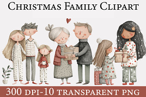 Christmas Family Clipart, an Illustration by Designworld