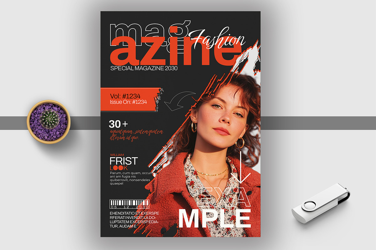 Fashion Magazine Cover Template, a Magazine Template by MightyDesign (Photo 1 of 8)
