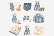 Safari Baby Denim Clipart Bundle, a Seasonal Illustration by Tanya Kart (Thumbnail 4 of 5)