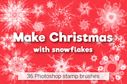 Snowflakes photoshop brush, a Brush Add-On by Olga Basheva (Thumbnail 1 of 7)