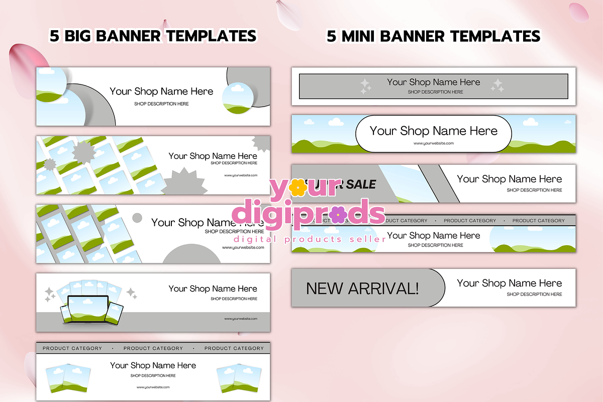 Etsy Shop Kit Templates in Canva PLR, a Marketing Template by Your DigiProds (Photo 5 of 6)