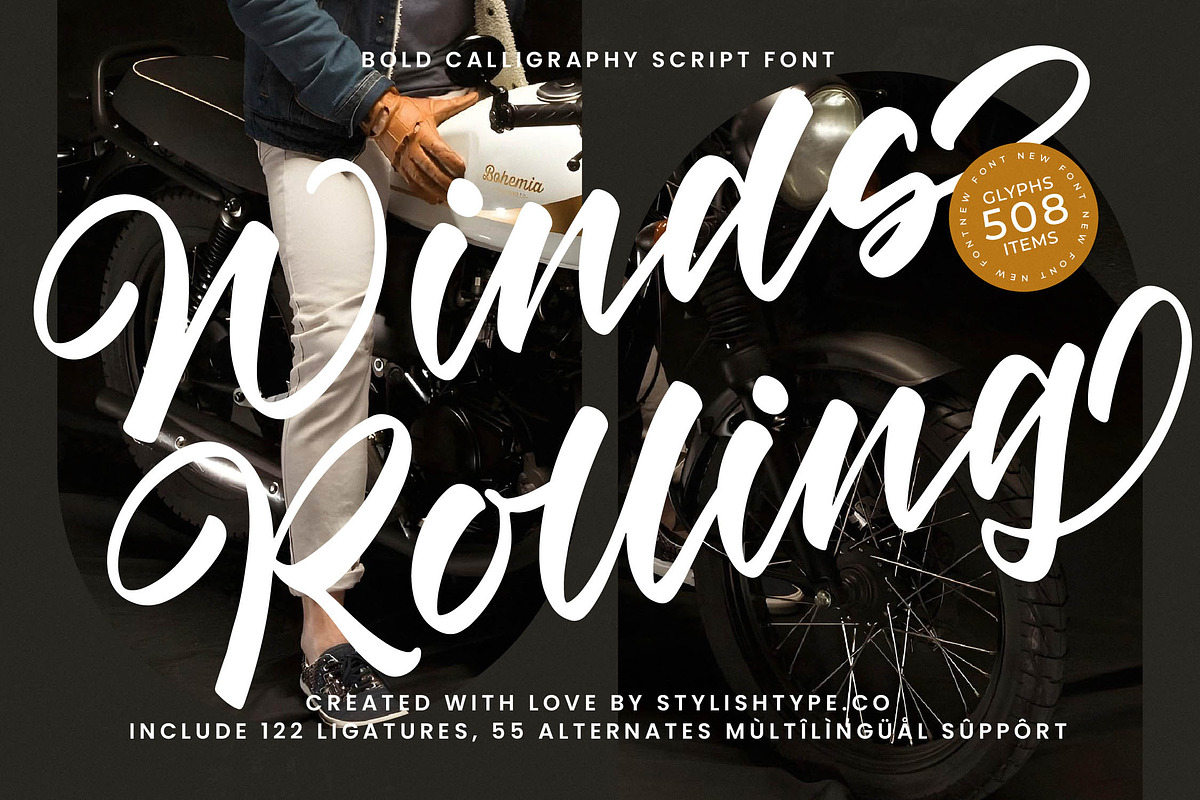 Winds Rolling Bold Calligraphy Font, a Script Font by stylishtype.co (Photo 1 of 20)
