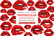 lip print valentines day png, an Illustration by CreationArt (Thumbnail 1 of 6)