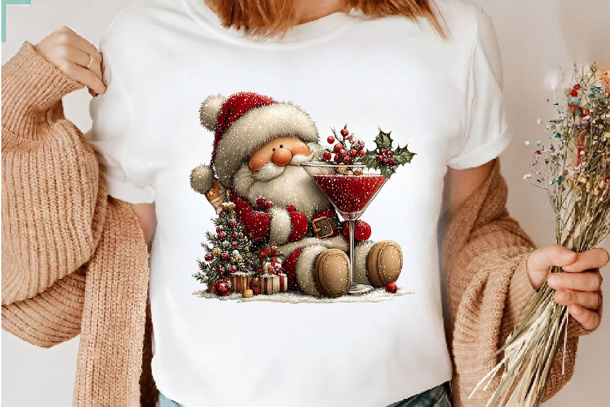 Christmas Cocktail Santa PNG, a Seasonal Illustration by CreationArt (Photo 6 of 7)