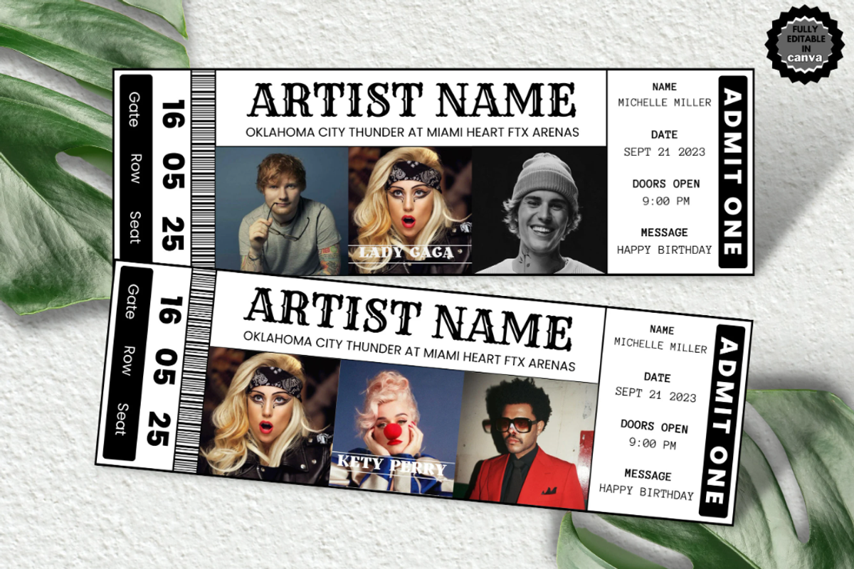 Editable Concert Ticket Template, an Invitation Template by YasdeyDesigns (Photo 2 of 9)