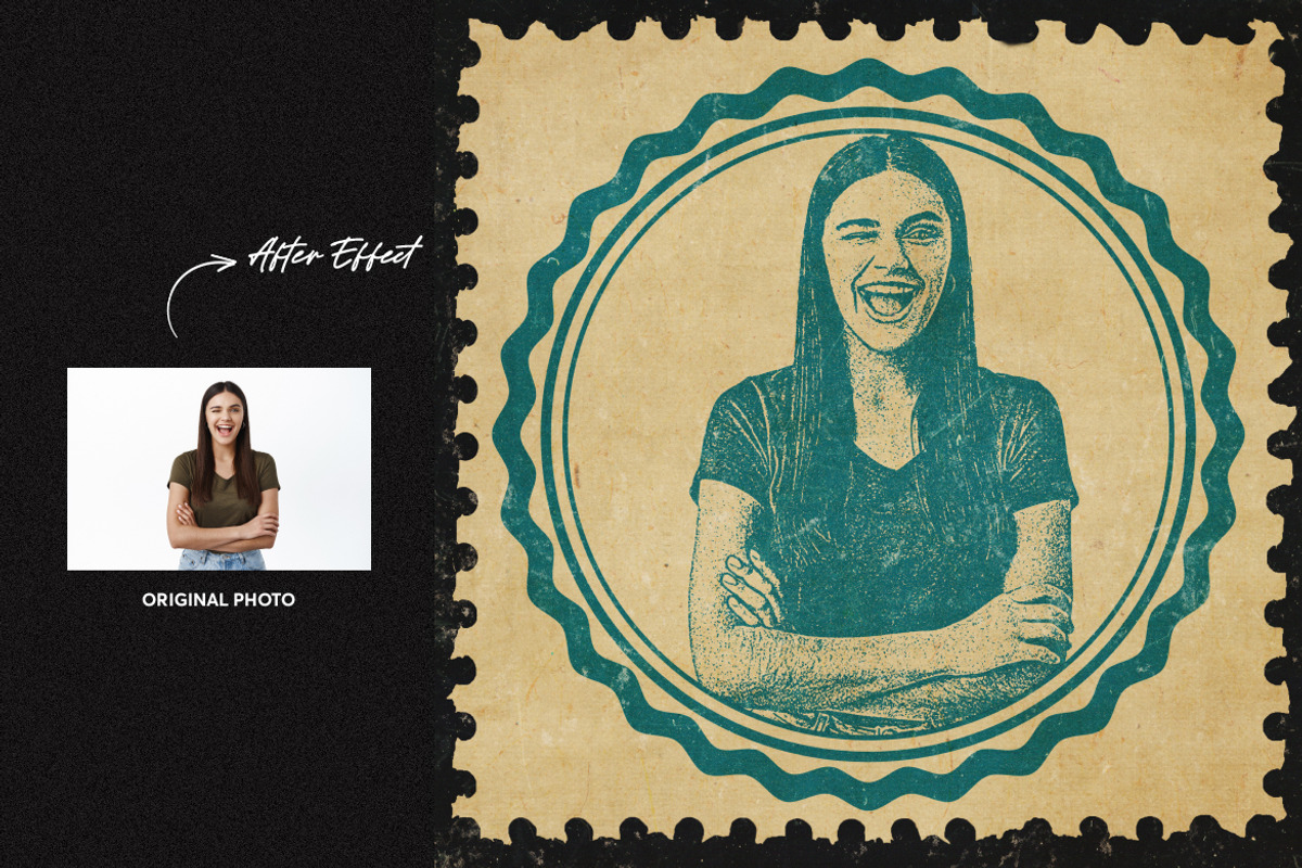 Portrait Stamp for Square and Poster, a Layer Style Add-On by dokudokunomi