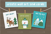 Winter Woods clipart set, a Seasonal Illustration by Poppymoondesign (Thumbnail 2 of 3)
