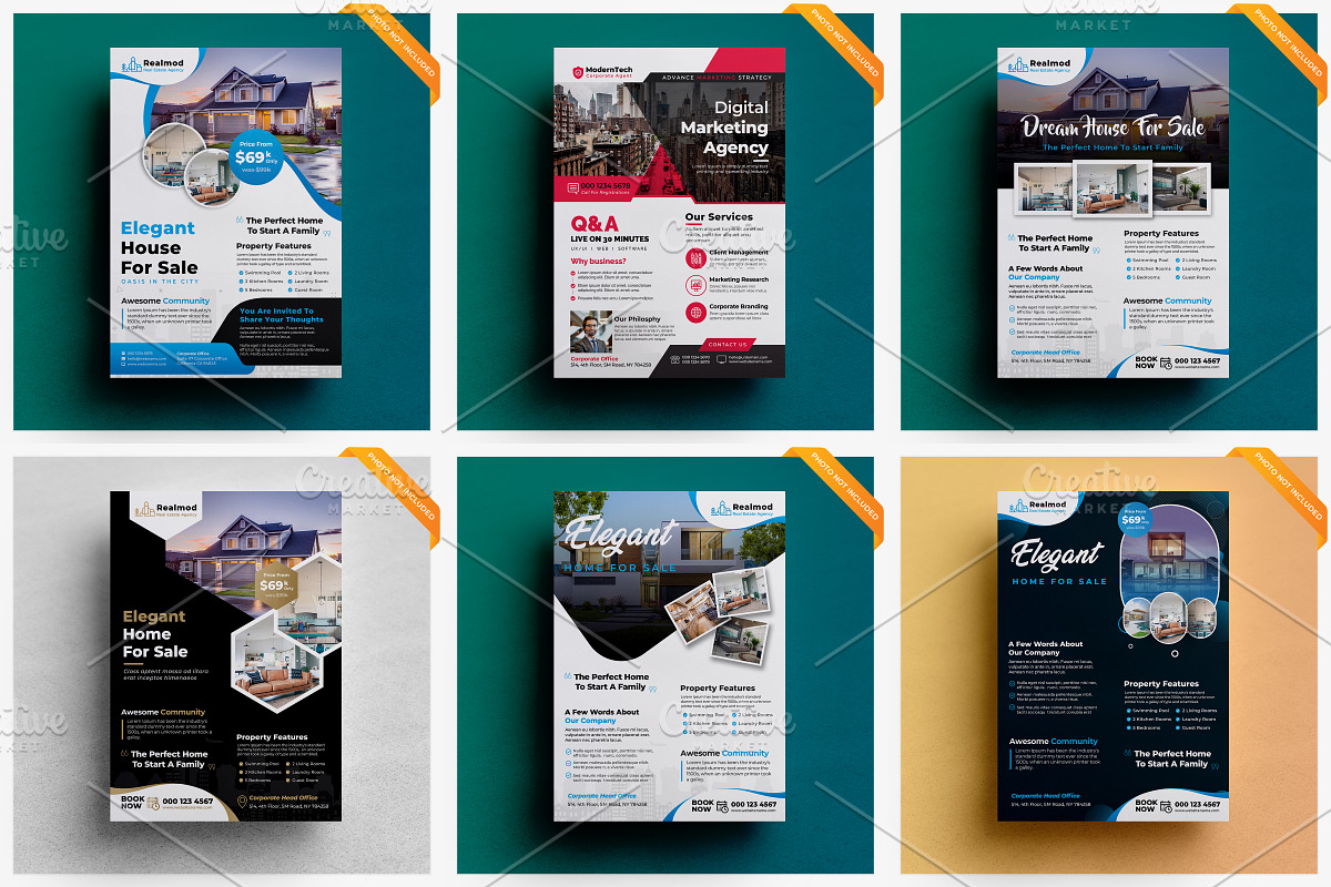 Mega Real Estate Flyer Bundle, a Branding & Logo Template by DesignsLab (Photo 2 of 5)