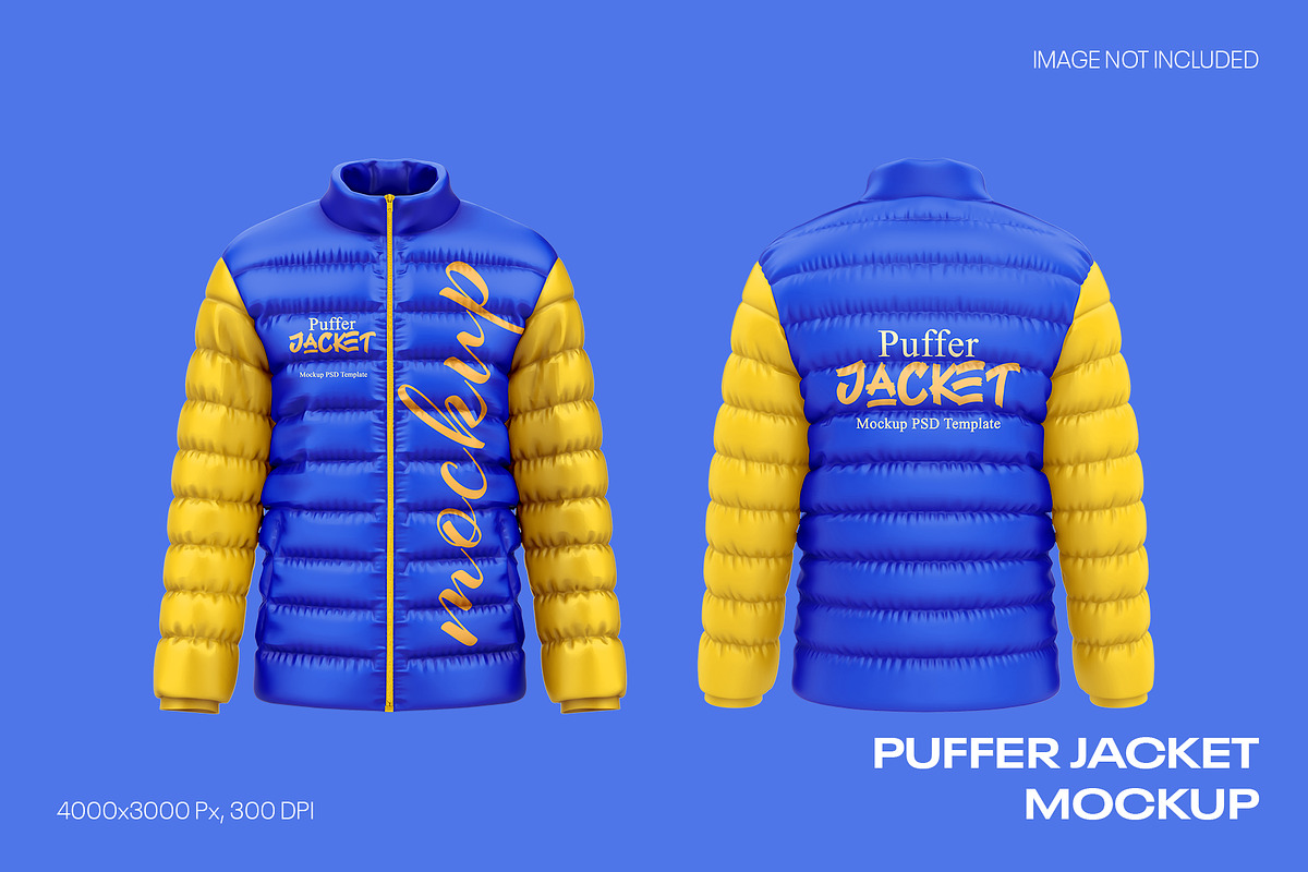 Full Sleeve Puffer Jacket Mockup, a Hoody Mockup by Dev.Rawat21 (Photo 1 of 3)