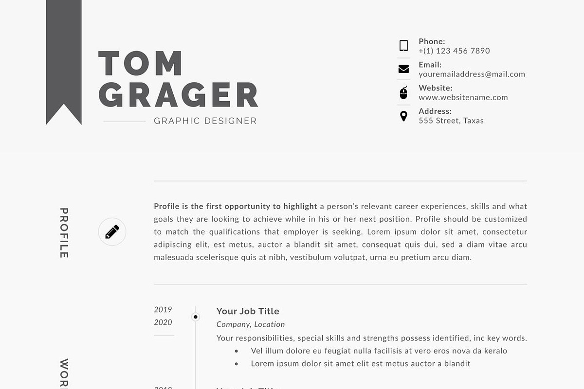 Resume/Cv Template, a Resume Template by Mr-Template (Photo 3 of 5)