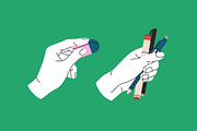 Artist hands holding stationery set, a Person Illustration by PaperTrident (Thumbnail 5 of 8)