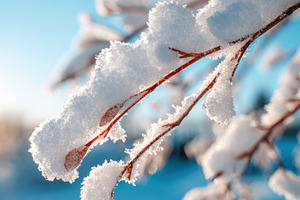 Snow-covered leaves in winter sunlight, a Nature Photo by AlyaAnd