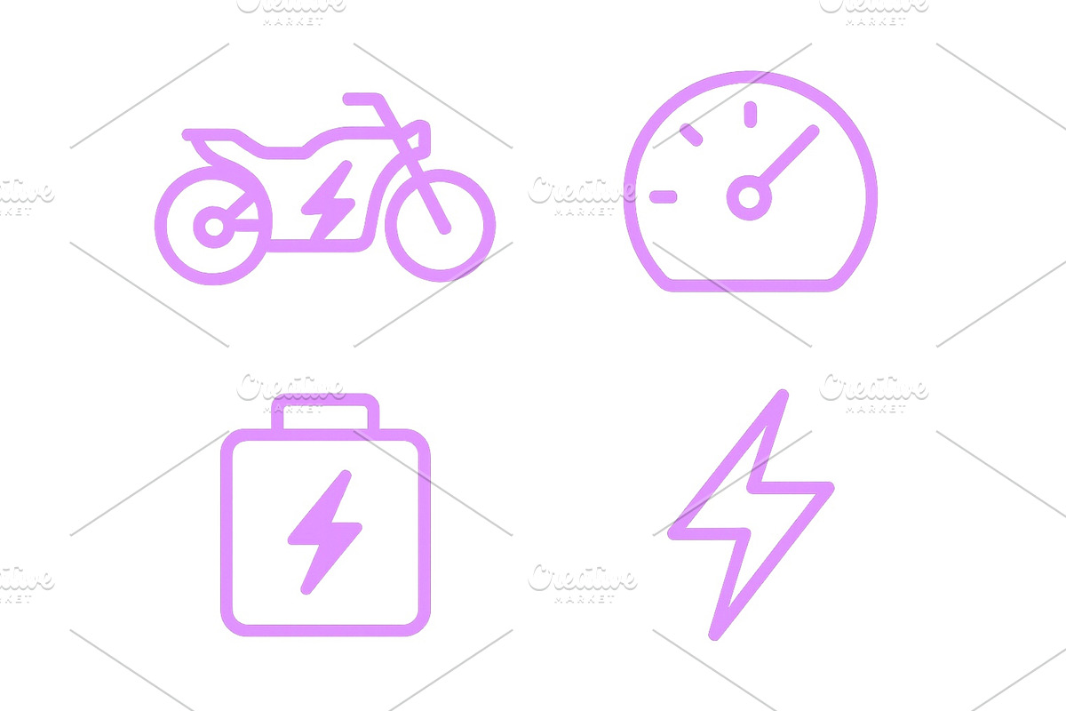 Electric motorcycle icons, an Illustration by ZinetroN