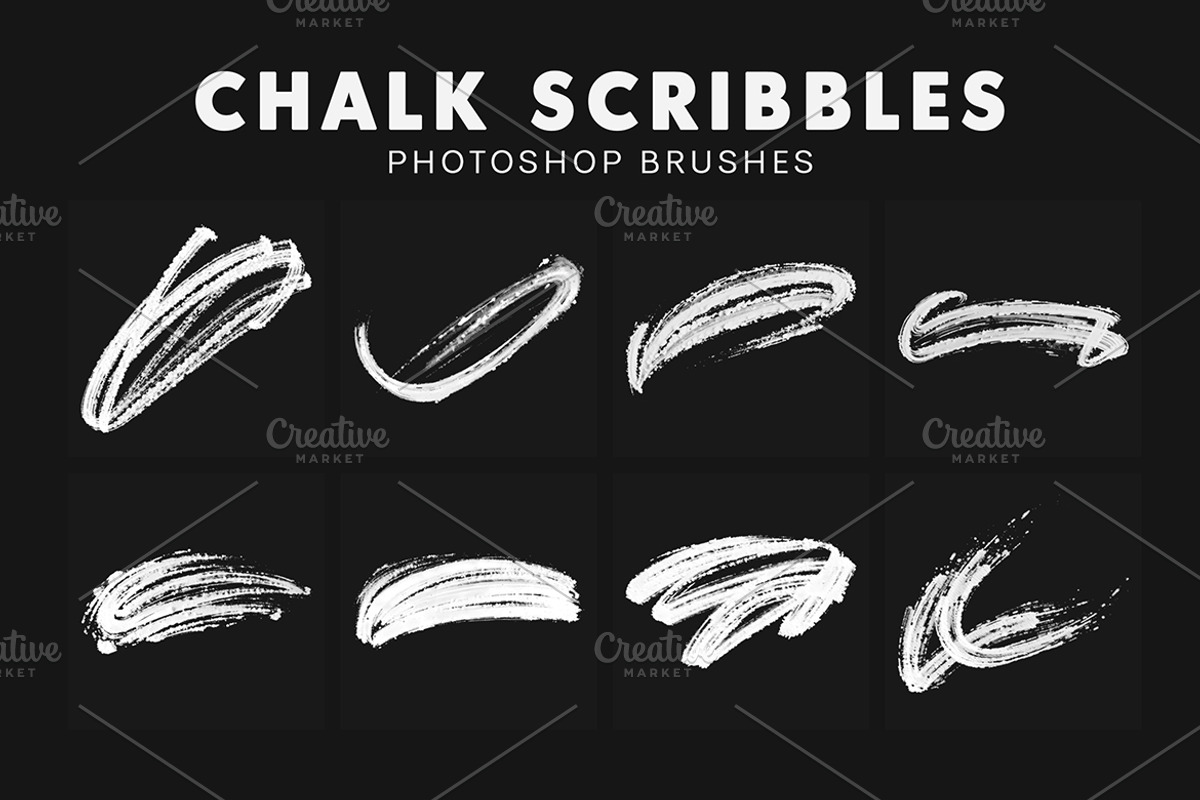 20 Chalk Scribbles Brushes, a Brush Add-On by AB-TheDesigner (Photo 2 of 4)