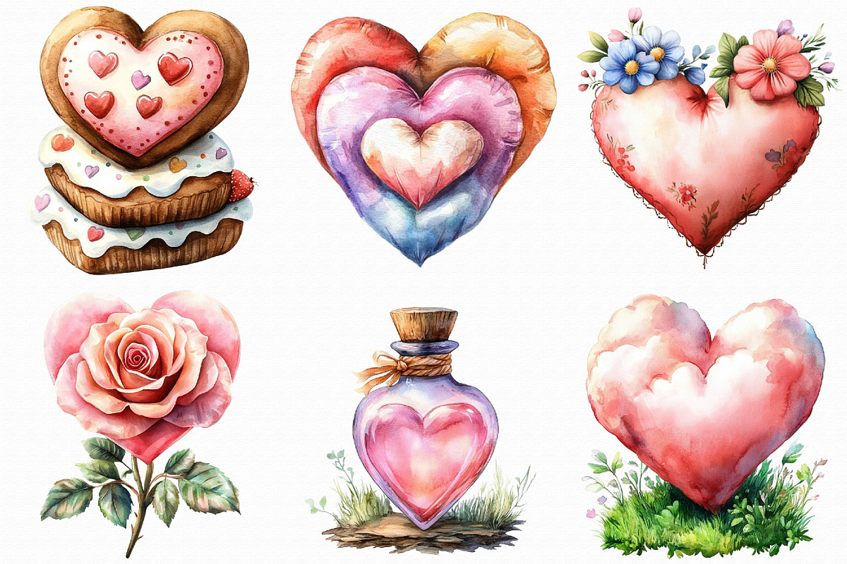 Watercolor Romance Clipart Bundle, an Illustration by Libby Wishes (Photo 6 of 7)