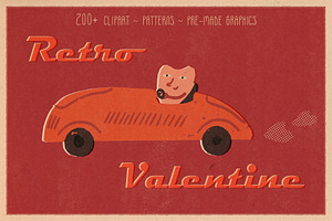 Retro Valentine clipart and graphics