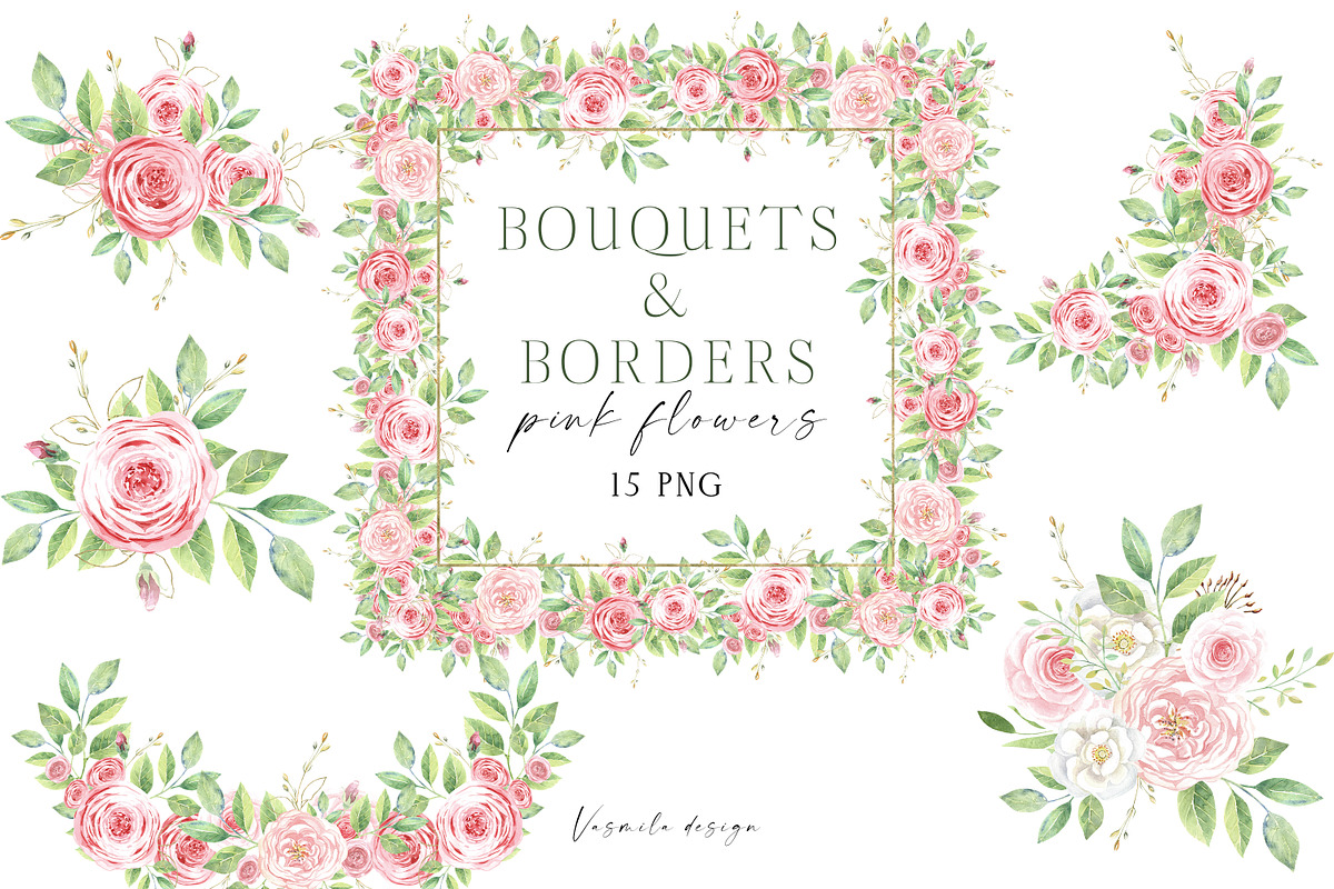 Pink flowers, an Illustration by Vasmila (Photo 1 of 8)