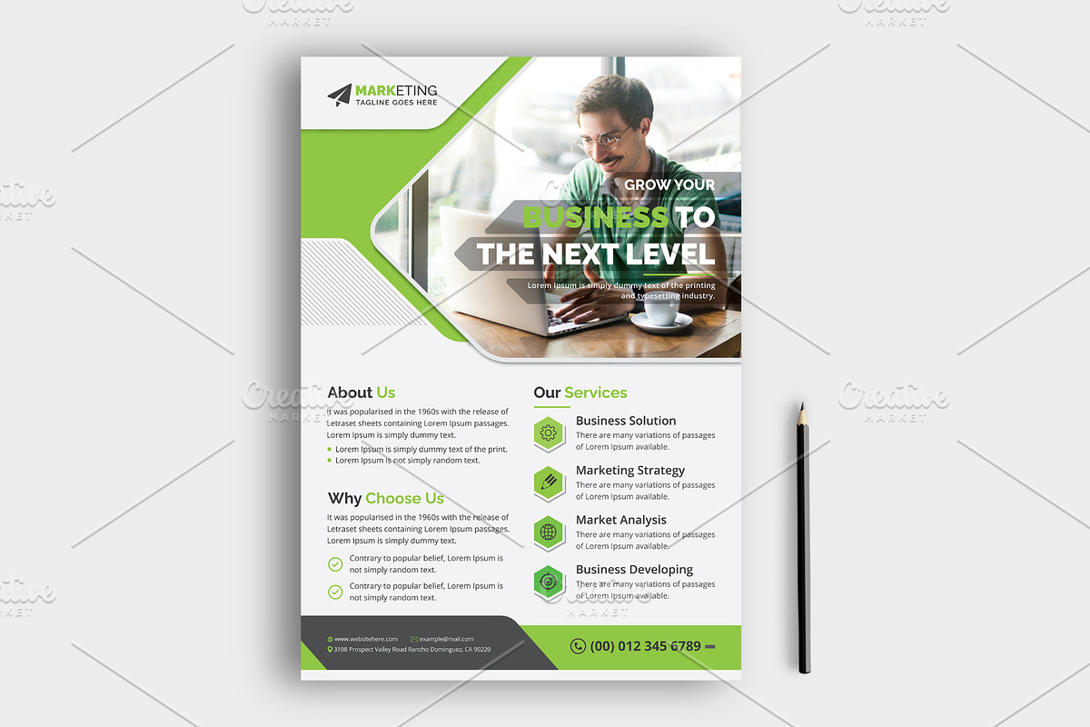 Corporate Business Flyer Template, a Flyer Template by GraphicsBurg (Photo 3 of 3)