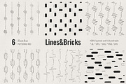 Lines&Bricks. 6 Seamless Patterns, a Pattern Graphic by le-genda (Thumbnail 1 of 8)