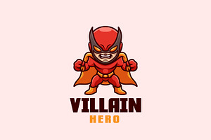 Villain Hero Cartoon Mascot Logo, a Branding & Logo Template by Gumrega Studio
