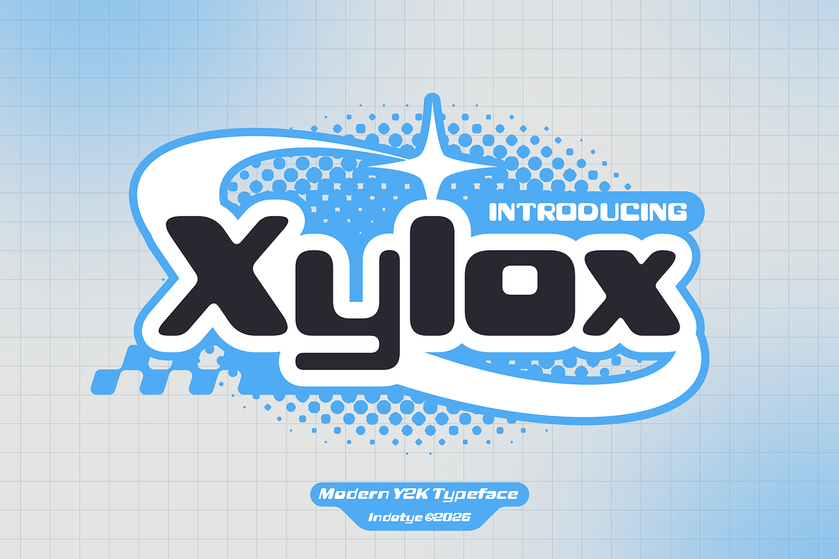 Xylox - Modern Y2K Display Typeface, a Sans Serif Font by Indotype Foundry (Photo 1 of 10)