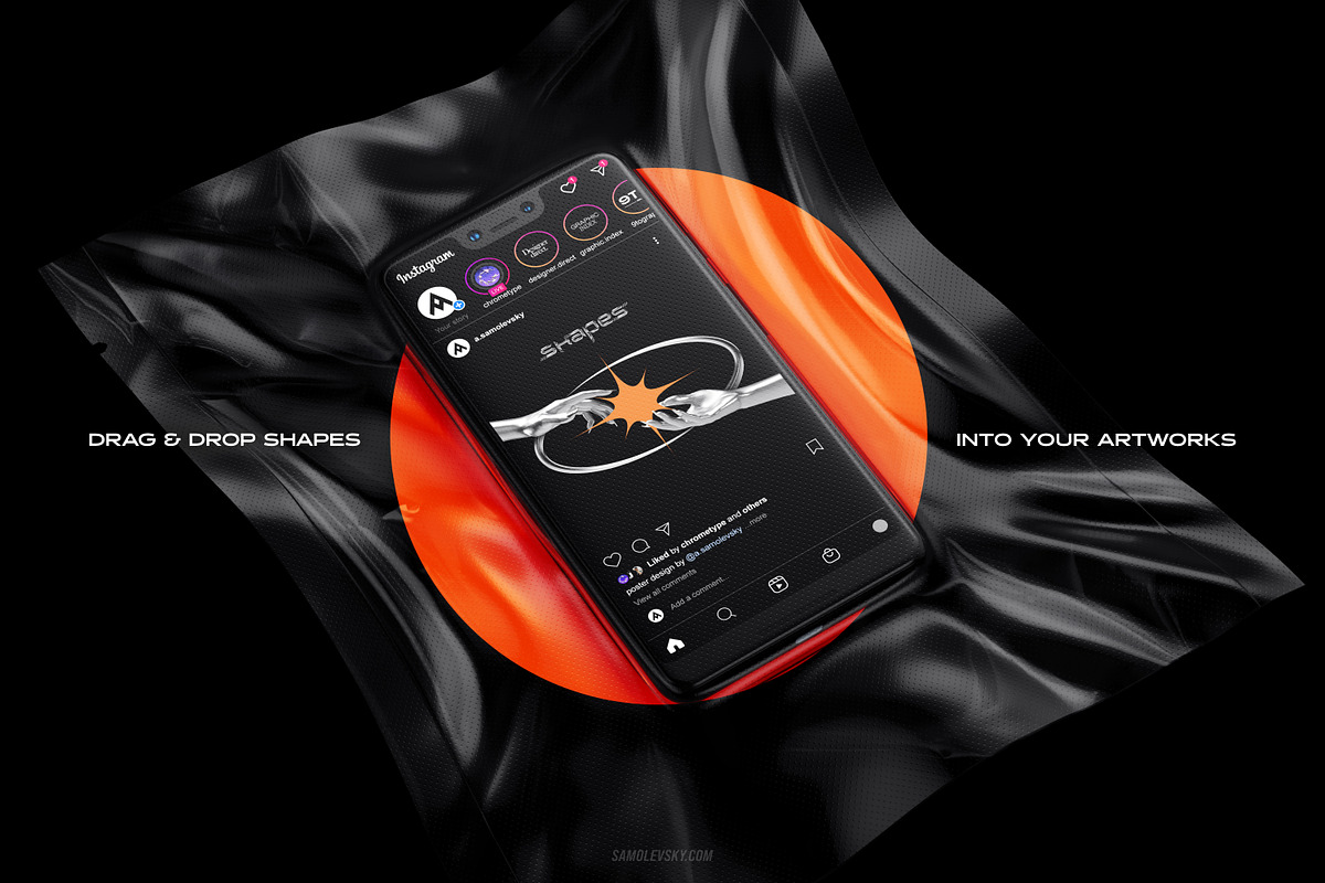 Chrome & Vector Abstract Shapes Pack, an Object Graphic by Samolevsky (Photo 7 of 25)