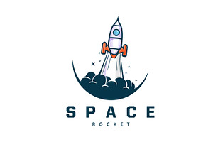 space rocket logo design simple, a Branding & Logo Template by Maylianaw28