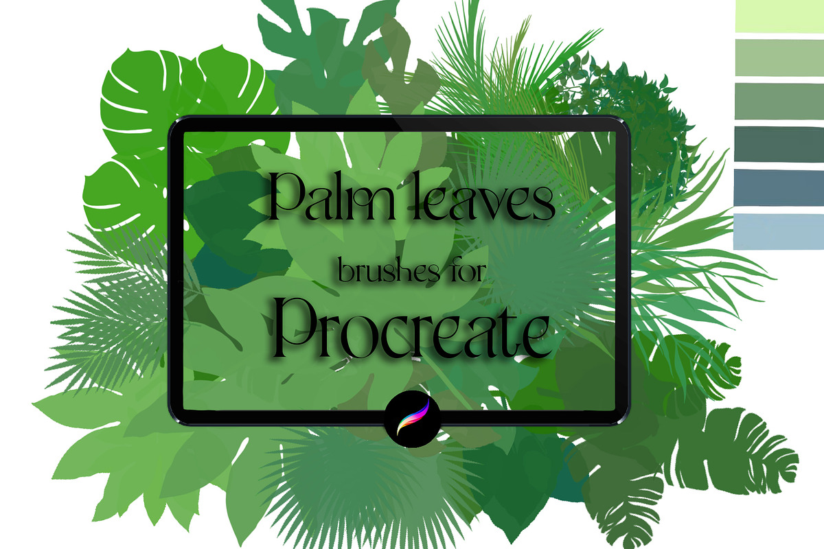 Palm leaves brushes for Procreate, a Brush Add-On by AnastasiyaOleynik (Photo 1 of 12)