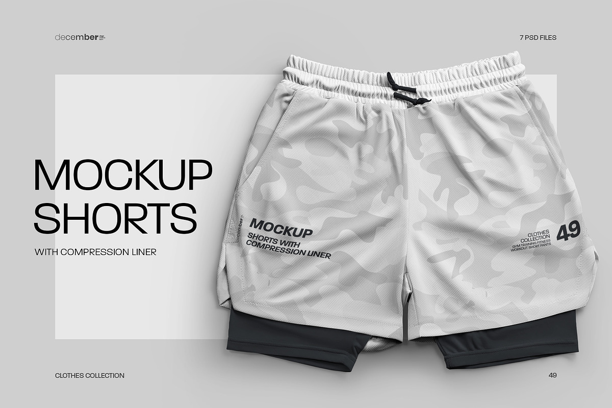 Mockups Shorts with Compression Line, a Shirt Mockup by Grow Design Craft Studio (Photo 1 of 9)