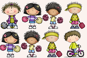 Quirky Kids and Their Sports, a Person Illustration by PrintHaven Designs (Thumbnail 2 of 8)